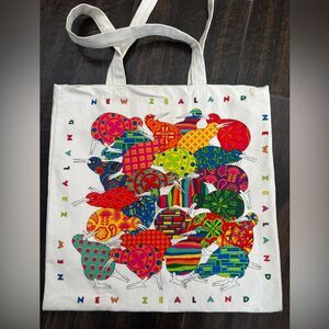 🇳🇿🎨 New Zealand Colorful Kiwi Canvas Tote Bag 👜🌟